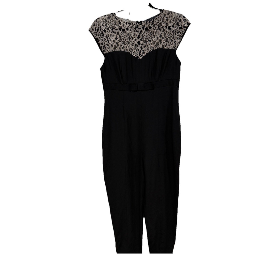 Ted Baker Pimla Jumpsuit Size US 2 Feminine Silk Blend Lace Detial Pockets Women